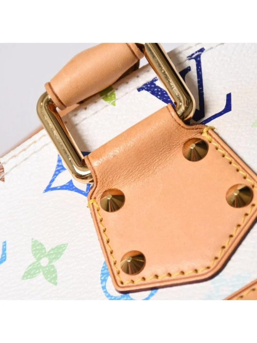 Louis Vuitton Alma Handbag Monogram Multicolor White Takashi Murakami